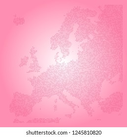 Europe vector map made of magenta pluses