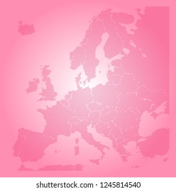 Europe vector map made of magenta high density backslashes