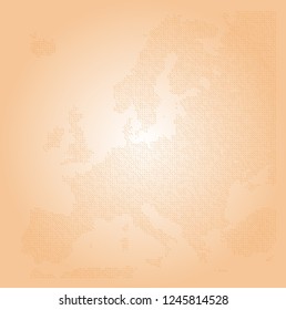 Europe vector map made of orange backslashes