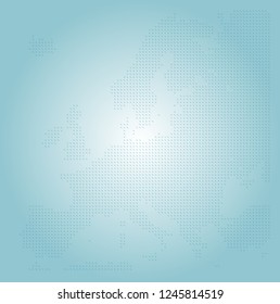 Europe vector map made of turquoise backslashes