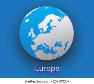 Europe vector map.Vector globe icon.Earth globe illustration.