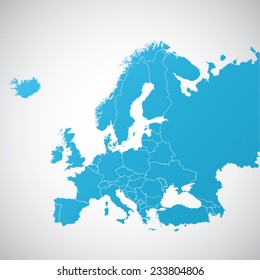 Europe vector political map  - Shutterstock ID 233804806