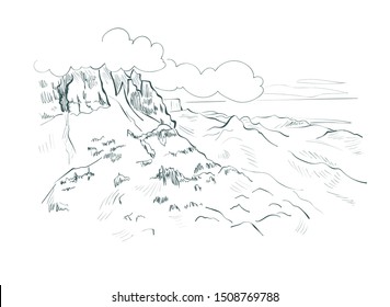 Europe vector sketch city illustration line art