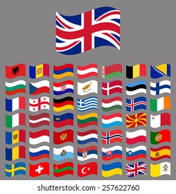 Europe, waving Vector flag collection part 2/6