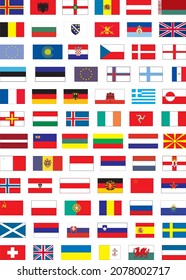 Europa World Flags Collection Vector Set