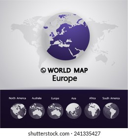 Europe World Map vector illustration
