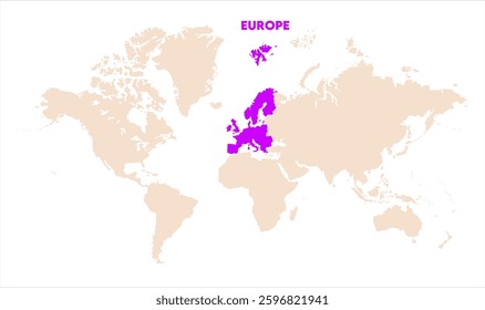Europe in world map-12, Map of Europe, highlighted on the world map, Europe on the world map, Satellite view, Europe location on the globe.