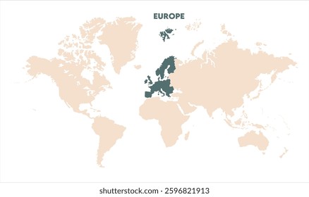 Europe in world map-14, Map of Europe, highlighted on the world map, Europe on the world map, Satellite view, Europe location on the globe.