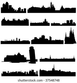 European 12 countries, a series of well-known buildings.