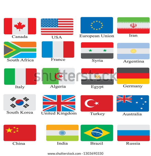 European American Asia Country Flags Stock Vector (Royalty Free ...