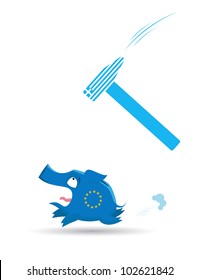 European banking and economy crisis concept
