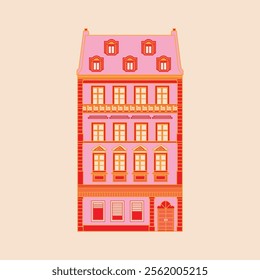 european building vector, color, color full, simple, architecture