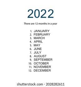 The European calendar is 2022. English language.vector graphics. isolated on a white background.