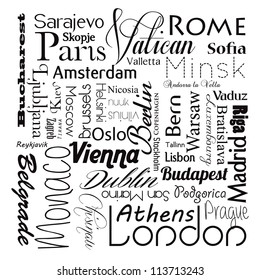 European capital cities eps10 vector