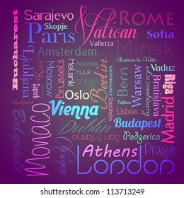 European capital cities eps10 vector