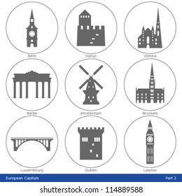 European Capitals - Icon Set (Part 2)