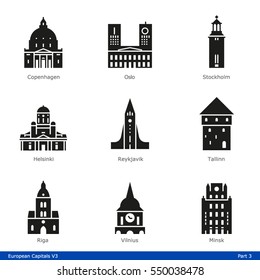 European Capitals (Part 3) - Glyph Icon Set