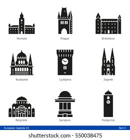 European Capitals (Part 4) - Glyph Icon Set