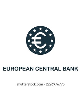 European Central icon. Monochrome simple Policy icon for templates, web design and infographics