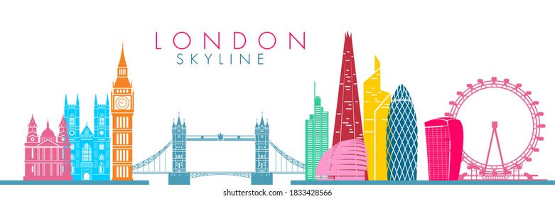 European Cities, City Skyline Architectural Landmarks And Buildings. London