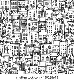 European cityscape, seamless pattern for your design