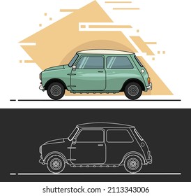 European classic car illustrations perfect for clothes design, merchandise, infographic and easy to editable.