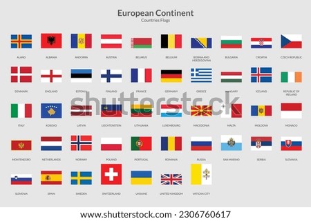 European Continent Rectangle flag icon