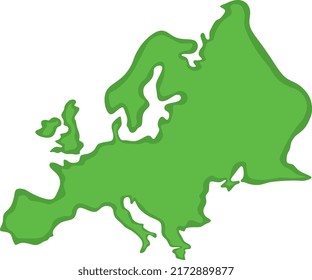 European continent in a simplified green design