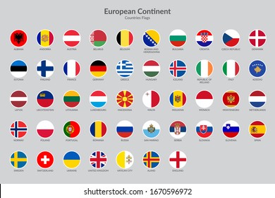 European countries flag icons collection