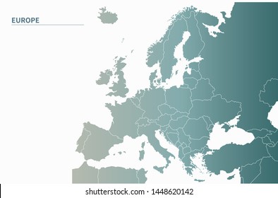 european countries map. simple gradient vector countries of europe map.
country in europe.
