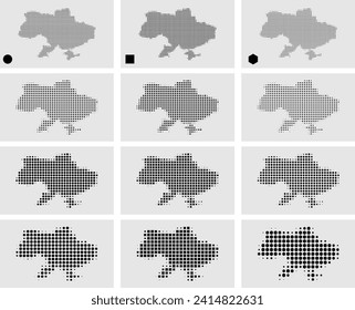 European Countries Set of Dotted Maps