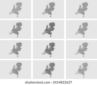 European Countries Set of Dotted Maps