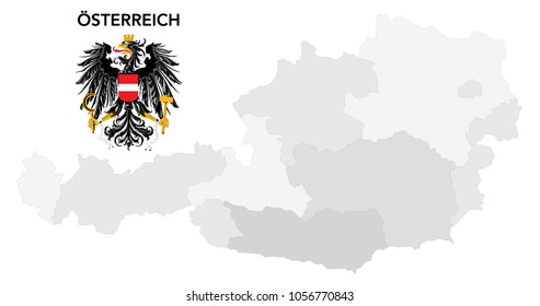 european country austria and all federal states map (Österreich)