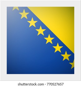 European country flag collection with photo of Bosnia and Herzegovina flag , vector , illustration
