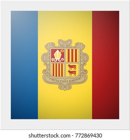 European country flag collection with photo of Andorra flag , vector , illustration