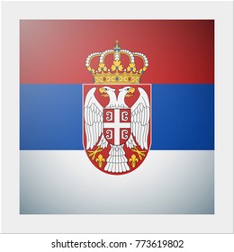 European country flag collection with photo of Serbia flag , vector , illustration