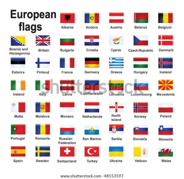 European Country Flags Stock Vector (Royalty Free) 48553597