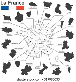 european country france and all regions in details