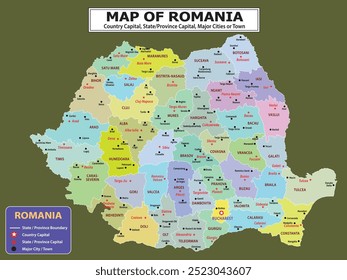 European Country Geography Political map. Political map of country with capital, province or state capital, major cities and town.