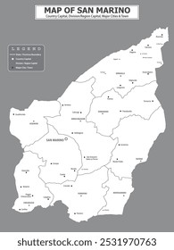 European Country Geography Political map. Political map of country with capital, province or state capital, major cities and town.