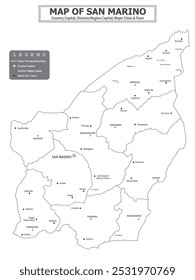 European Country Geography Political map. Political map of country with capital, province or state capital, major cities and town.