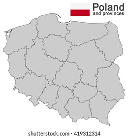 european country Poland and detailed voivodeships (provinces)