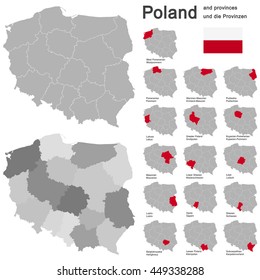 european country Poland and detailed voivodeships (provinces)