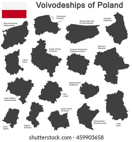 european country Poland and detailed voivodeships (provinces)