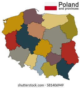 european country Poland and detailed voivodeships (provinces)