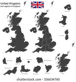 european country United Kingdom and regions of England