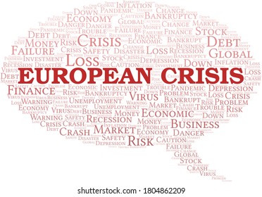 La nube de palabras de la crisis europea se crea sólo con texto.