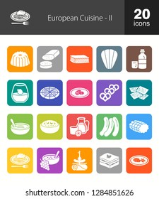 European Cuisine Filled Icons