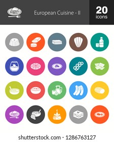 European Cuisine Filled Icons