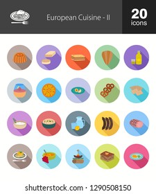 European Cuisine Flat Icons